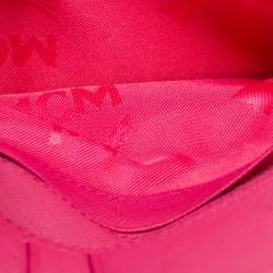 Pre Owned MCM Orange/Pink Visetos Patent Leather Charm Continental Wallet