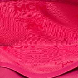 Pre Owned MCM Orange/Pink Visetos Patent Leather Charm Continental Wallet