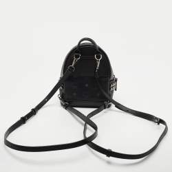 MCM Black Visetos Coated Canvas and Leather Mini Studded Stark Bebe Boo Backpack