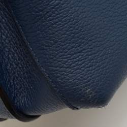 MCM Blue Leather Milla Flap Top Handle Bag