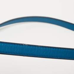 MCM Blue Leather Milla Flap Top Handle Bag