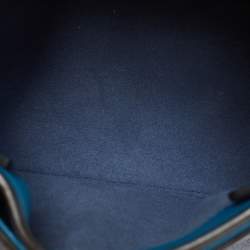 MCM Blue Leather Milla Flap Top Handle Bag