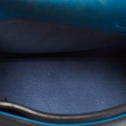 MCM Blue Leather Milla Flap Top Handle Bag