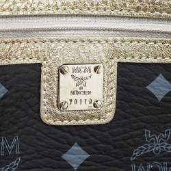 MCM Black Visetos Coated Canvas and Leather Princess Lion Shopper Tote