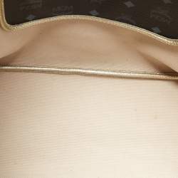 MCM Black Visetos Coated Canvas and Leather Princess Lion Shopper Tote