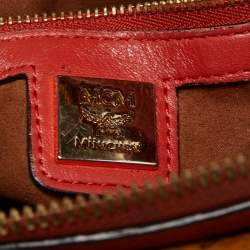 MCM Tan/Orange Visetos Coated Canvas and Leather Chain Crossbody Bag