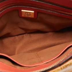 MCM Tan/Orange Visetos Coated Canvas and Leather Chain Crossbody Bag
