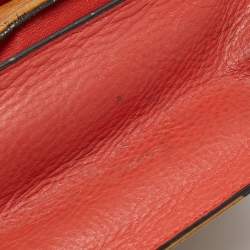 MCM Tan/Orange Visetos Coated Canvas and Leather Chain Crossbody Bag