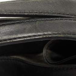 Pre Owned MCM Black Leather Logo Charm Shoulder Bag