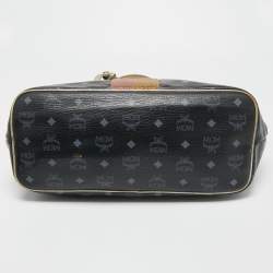 Pre Owned MCM Black Visetos Coated Canvas and Leather Princess Lion Shopper Tote