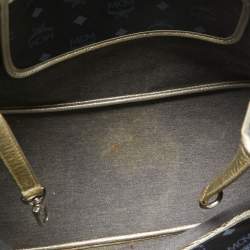 Pre Owned MCM Black Visetos Coated Canvas and Leather Princess Lion Shopper Tote