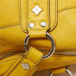 MCM Yellow Leather Zip Tassel Shoulder Bag