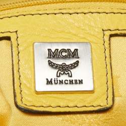MCM Yellow Leather Zip Tassel Shoulder Bag