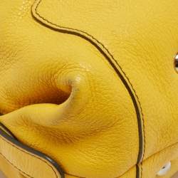 MCM Yellow Leather Zip Tassel Shoulder Bag