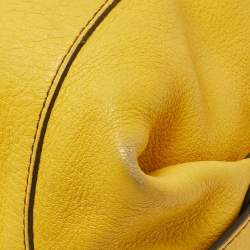 MCM Yellow Leather Zip Tassel Shoulder Bag