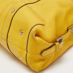 MCM Yellow Leather Zip Tassel Shoulder Bag