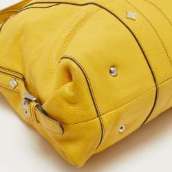 MCM Yellow Leather Zip Tassel Shoulder Bag