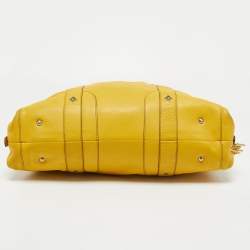 MCM Yellow Leather Zip Tassel Shoulder Bag