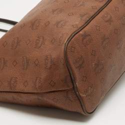 MCM Brown/Black Visetos Coated Canvas and Leather Open Tote