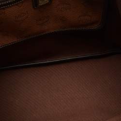 MCM Brown/Black Visetos Coated Canvas and Leather Open Tote