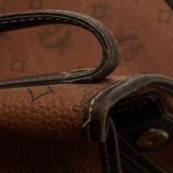 MCM Brown/Black Visetos Coated Canvas and Leather Open Tote