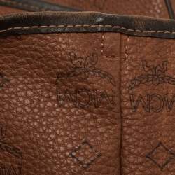 MCM Brown/Black Visetos Coated Canvas and Leather Open Tote