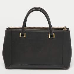 Pre Owned MCM Black Leather Double Zip Tote