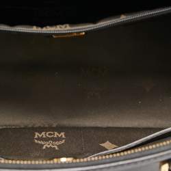 Pre Owned MCM Black Leather Double Zip Tote