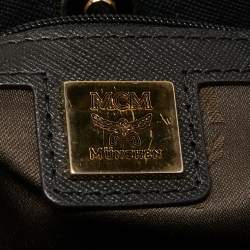 Pre Owned MCM Black Leather Double Zip Tote