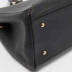 Pre Owned MCM Black Leather Double Zip Tote