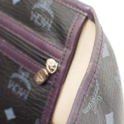 MCM Black Visetos Coated Canvas and Leather Princess Lion Shopper Tote