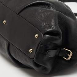 MCM Black Monogram Leather Top Zip Tote