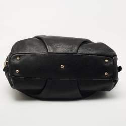 MCM Black Monogram Leather Top Zip Tote