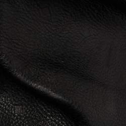 MCM Black Monogram Leather Top Zip Tote