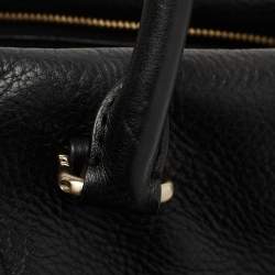 MCM Black Monogram Leather Top Zip Tote