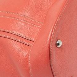 MCM Orange Pebbled Leather Studded Tote