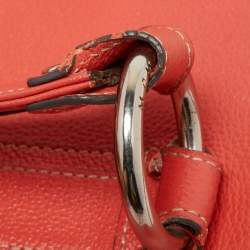 MCM Orange Pebbled Leather Studded Tote