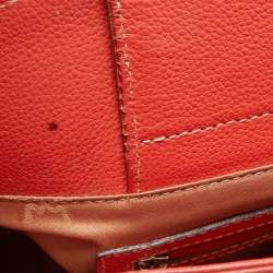 MCM Orange Pebbled Leather Studded Tote