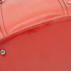 MCM Orange Pebbled Leather Studded Tote