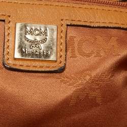 MCM Brown Cognac Visetos Coated Canvas Drawstring Bucket Bag