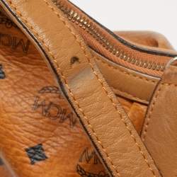 MCM Cognac Visetos Coated Canvas Hobo