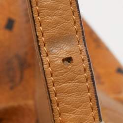 MCM Cognac Visetos Coated Canvas Hobo