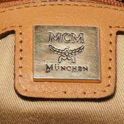 MCM Cognac Visetos Coated Canvas Hobo
