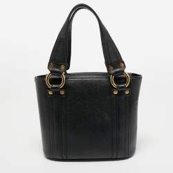 MCM Black Leather Flap Tote