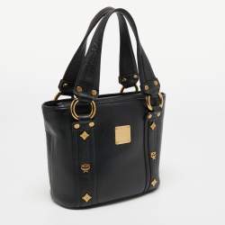 MCM Black Leather Flap Tote