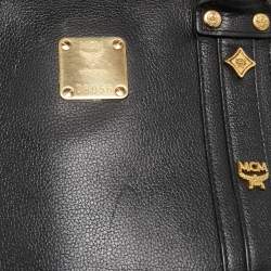 MCM Black Leather Flap Tote