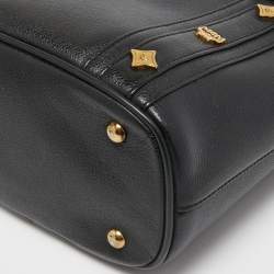MCM Black Leather Flap Tote