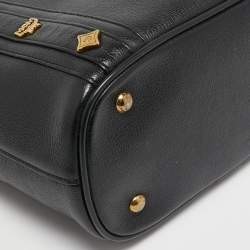MCM Black Leather Flap Tote