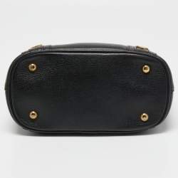 MCM Black Leather Flap Tote