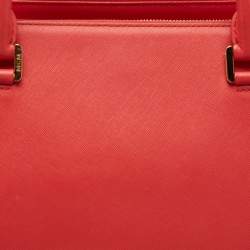 Pre Owned MCM Coral Orange Leather Large Nuovo Tote